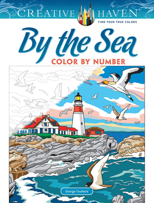 Creative Haven By the Sea Color by Number by George Toufexis, 9780486840468
