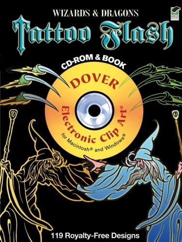 Wizards and Dragons Tattoo Flash CD-ROM and Book by Alan Weller, 9780486990514