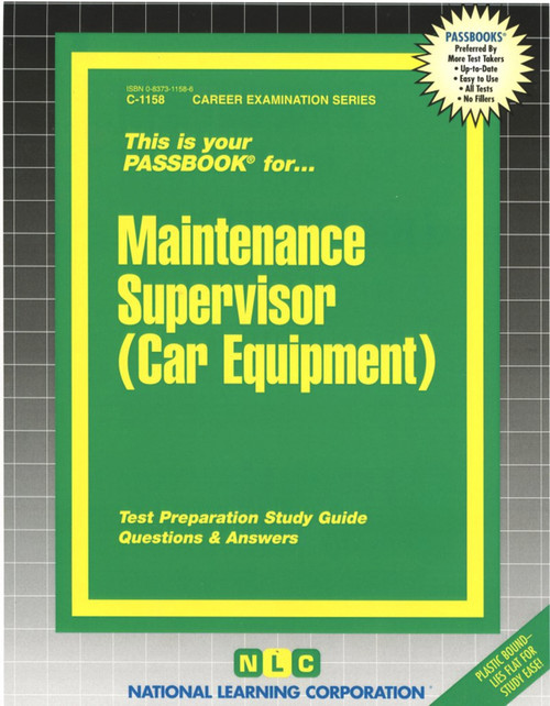 Maintenance Supervisor (Car Equipment) - 9780837311586 by National Learning Corporation, 9780837311586