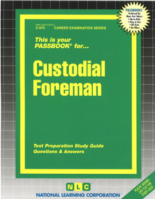 Custodial Foreman - 9780837309705 by National Learning Corporation, 9780837309705