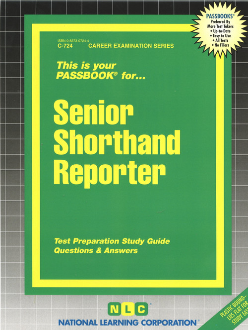 Senior Shorthand Reporter - 9780837307244 by National Learning Corporation, 9780837307244