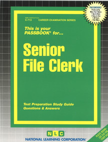 Senior File Clerk - 9780837307138 by National Learning Corporation, 9780837307138