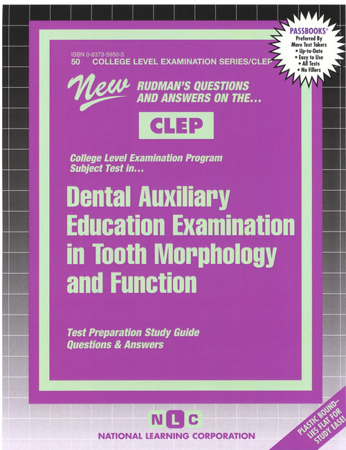 Dental Auxiliary Education Examination In Tooth Morphology and Function - 9780837359502 by National Learning Corporation, 9780837359502
