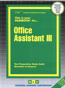 Office Assistant III - 9780837347837 by National Learning Corporation, 9780837347837