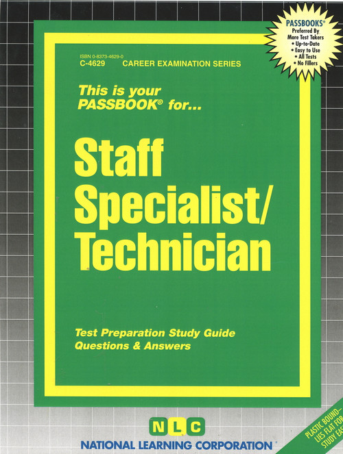 Staff Specialist/Technician - 9780837346298 by National Learning Corporation, 9780837346298