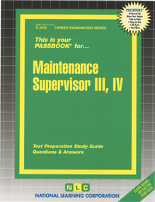 Maintenance Supervisor III, IV - 9780837345437 by National Learning Corporation, 9780837345437