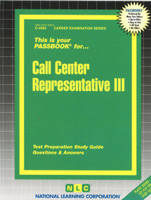 Call Center Representative III - 9780837345833 by National Learning Corporation, 9780837345833