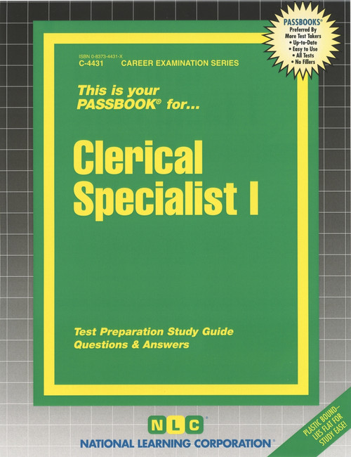 Clerical Specialist I - 9780837344317 by National Learning Corporation, 9780837344317