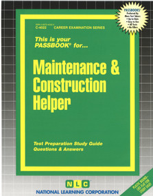 Maintenance and Construction Helper - 9780837340227 by National Learning Corporation, 9780837340227