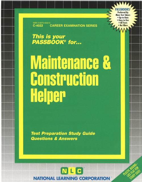 Maintenance and Construction Helper - 9780837340227 by National Learning Corporation, 9780837340227