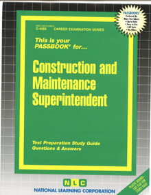 Construction and Maintenance Superintendent - 9780837340685 by National Learning Corporation, 9780837340685