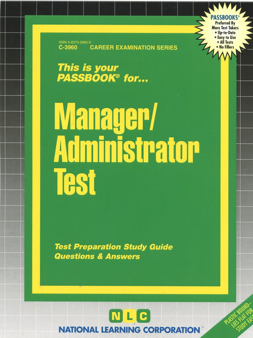 Manager/Administrator Test - 9780837339603 by National Learning Corporation, 9780837339603