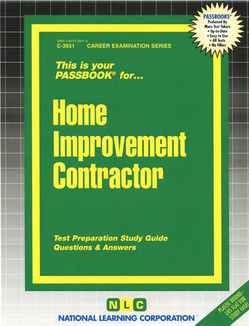 Home Improvement Contractor - 9780837339313 by National Learning Corporation, 9780837339313