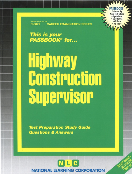 Highway Construction Supervisor - 9780837330723 by National Learning Corporation, 9780837330723
