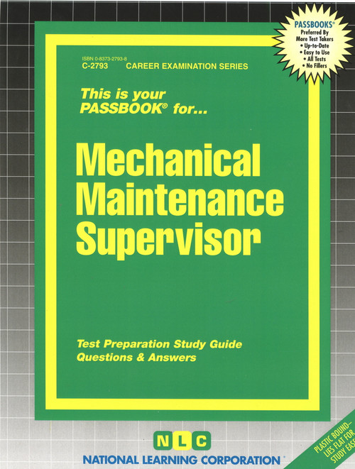 Mechanical Maintenance Supervisor - 9780837327938 by National Learning Corporation, 9780837327938