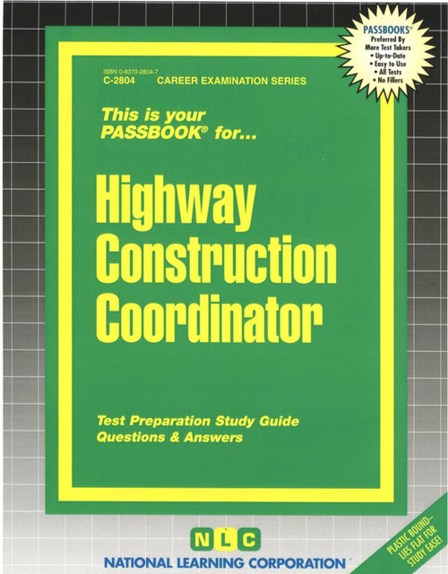 Highway Construction Coordinator - 9780837328041 by National Learning Corporation, 9780837328041