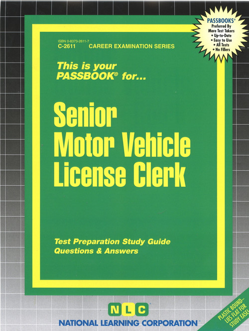 Senior Motor Vehicle License Clerk - 9780837326115 by National Learning Corporation, 9780837326115