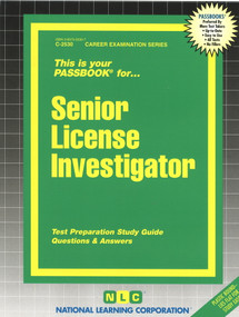 Senior License Investigator - 9780837325309 by National Learning Corporation, 9780837325309