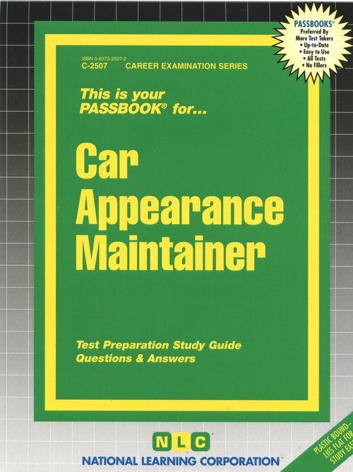 Car Appearance Maintainer - 9780837325071 by National Learning Corporation, 9780837325071
