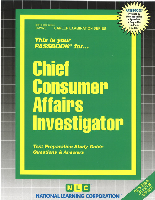 Chief Consumer Affairs Investigator - 9780837323787 by National Learning Corporation, 9780837323787