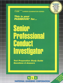 Senior Professional Conduct Investigator - 9780837322988 by National Learning Corporation, 9780837322988