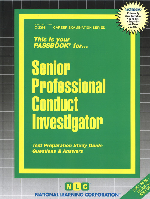Senior Professional Conduct Investigator - 9780837322988 by National Learning Corporation, 9780837322988