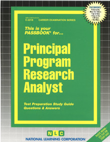 Principal Program Research Analyst - 9780837322186 by National Learning Corporation, 9780837322186