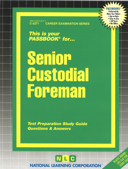 Senior Custodial Foreman - 9780837322711 by National Learning Corporation, 9780837322711