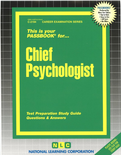 Chief Psychologist - 9780837321943 by National Learning Corporation, 9780837321943
