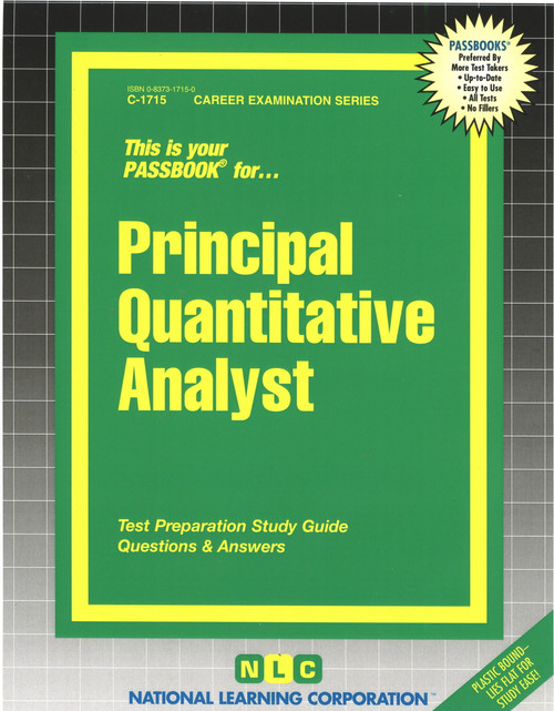 Principal Quantitative Analyst - 9780837317151 by National Learning Corporation, 9780837317151