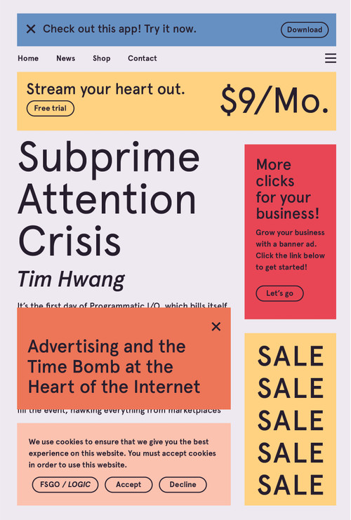 Subprime Attention Crisis (Advertising and the Time Bomb at the Heart of the Internet) by Tim Hwang, 9780374538651