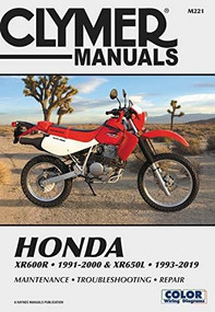 Honda XR600R - 1991-2000 & XR650L - 1993-2019 Clymer Manual (Maintenance - Troubleshooting - Repair) by Clymer Publications, 9781620923641