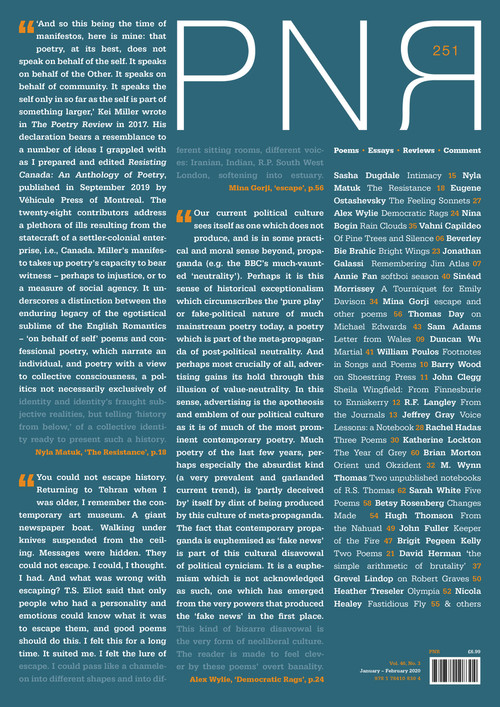 PN Review 251 by Andrew Latimer, Michael Schmidt, 9781784108304