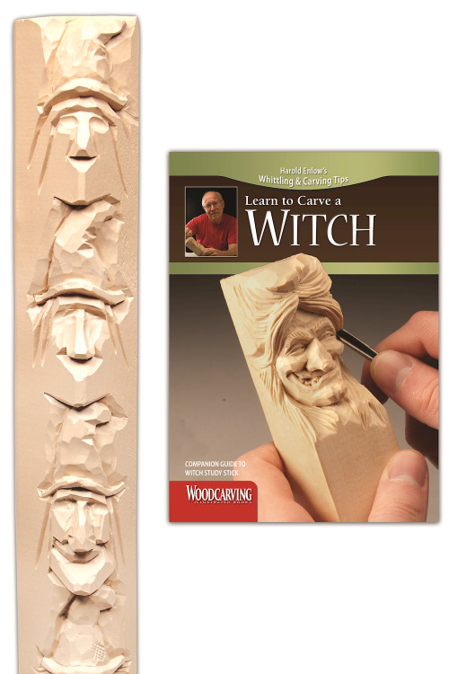Witch Study Stick Kit (Learn to Carve Faces with Harold Enlow) (Learn to Carve a Witch Booklet & Witch Study Stick) by Harold Enlow, 9781497101197