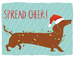 Dachshund Spread Cheer Holiday Embellished Notecards by Galison, Claudia Pearson, 9780735340930