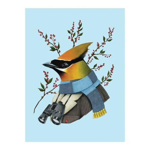 Berkley Bestiary Winter Waxwing Large Embellished Holiday Notecards by Galison, Berkley Illustration, 9780735352315