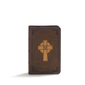 KJV Large Print Compact Reference Bible, Celtic Cross Brown LeatherTouch by Holman Bible Publishers, 9781535956802