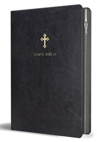 Biblia Reina Valera 1960 Tamaño grande, letra grande piel negra con cremallera / Spanish Holy Bible RVR 1960 Large Size Large Print Black Leather with .. by Reina Valera Revisada 1960, 9781644732199
