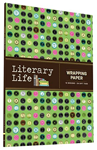Literary Life Wrapping Paper (12 sheets + 24 gift tags!) by Chronicle Books, 9781452149134