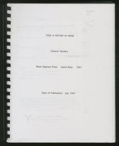 1968 (A History in Verse) by Edward Sanders, 9781574230376