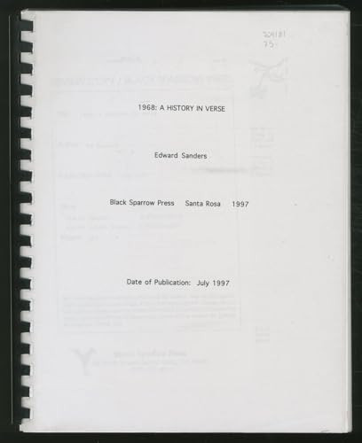 1968 (A History in Verse) by Edward Sanders, 9781574230376