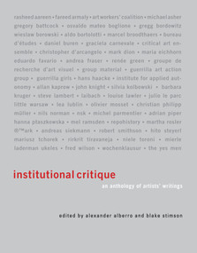 Institutional Critique (An Anthology of Artists' Writings) by Alexander Alberro, Blake Stimson, Alexander Alberro, 9780262516648