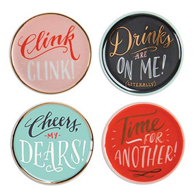 Ladyfingers Letterpress High Five Porcelain Coaster Set by Galison, Ladyfingers Letterpress, 9780735348271