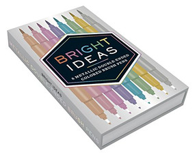 Bright Ideas: 8 Metallic Double-Ended Colored Brush Pens ((Dual Brush Pens, Brush Pens for Lettering, Brush Pens with Dual Tips)) by Chronicle Books, 9781452163864