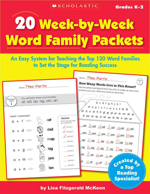 20 Week By Week Word Family Packets by Lisa Fitzgerald McKeon, 9780439929233