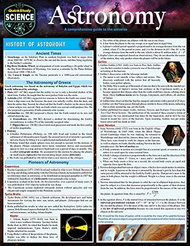 Astronomy (QuickStudy Laminated Reference Guide to Space, Our Solar System, Planets and the Stars) by BarCharts, Inc., 9781423234654