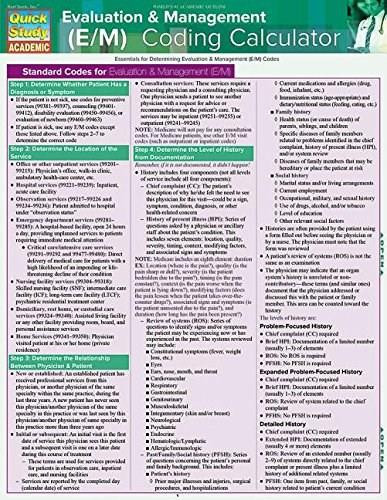 Evaluation & Management (E&M) Coding Calculator (QuickStudy Laminated Reference Guide) by Tropin, Theresa, 9781423234708