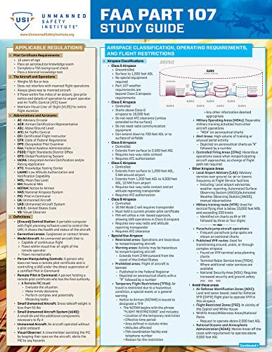FAA Part 107 Drone Study Guide (a QuickStudy laminated reference guide) by Unmanned Safety Institute (USI), 9780998729534