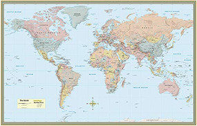 World Map Poster (32 x 50 inches) - Laminated (- a QuickStudy Reference) by Specialists, Mapping, 9781423220831