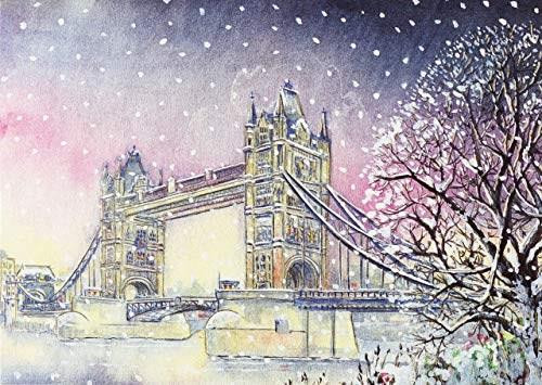 Tower Bridge in Winter Deluxe Boxed Holiday Cards, 9781441336576